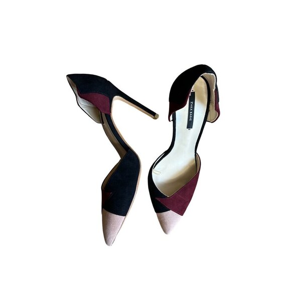 Zara Basic Women's Color Block Pointed Toe D'Orsay Pumps Heels Size 7.5 - Picture 4 of 10